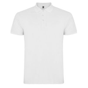 White men's short-sleeved polo shirt 190 g cotton