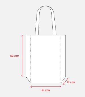 Чанта 220 г/м2 плътност на памука с черни дръжки  38 x 42 x 8cm АУТЛЕТ