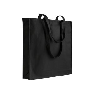 Shopper bag in 220 g/m2 recycled cotton. Equipped with long handles for comfortable hand and shoulder carrying. With gusset 8cm . GRS (Global Recycled Standard) certified
