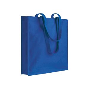 Shopper bag in 220 g/m2 recycled cotton. Equipped with long handles for comfortable hand and shoulder carrying. With gusset 8cm . GRS (Global Recycled Standard) certified