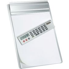 Aluminium clip board with calculator 